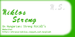 miklos streng business card